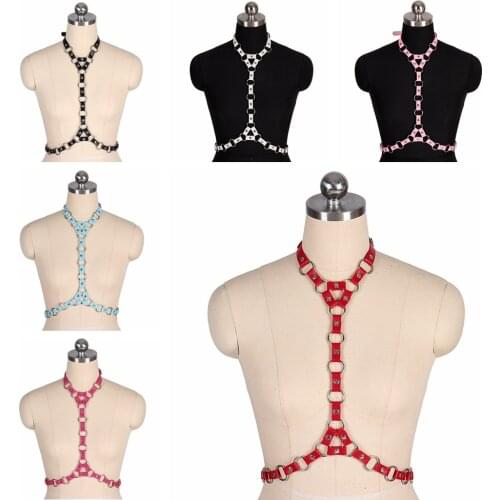 Gothic Adjust Rave Wear Handmade PU Leather Harness Belts Body Bondage Stylish Accessories Punk Straps Chest Harness Fashion