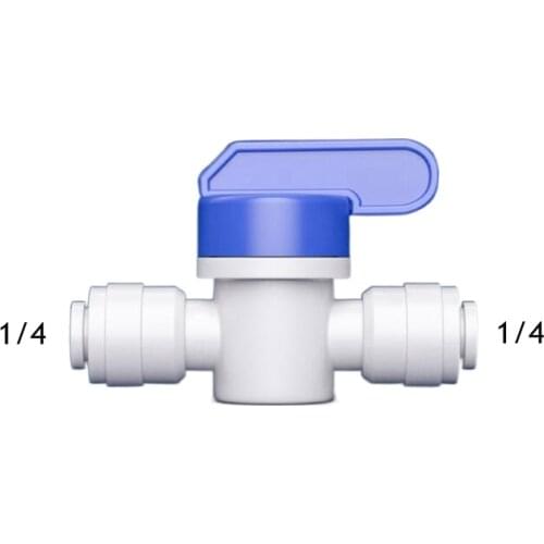 1/4" - 1/4" Ball Valve Backwash Controlled 6.5mm RO Water Connector PE Pipe Fitting Filter System