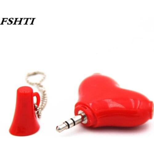Cute 1 Male to 2 Female 3.5 Jack Aux Audio Cable Headphone Heart Music Share Splitter for Apple iPhone 6 7 iPad iPod MP3 speaker