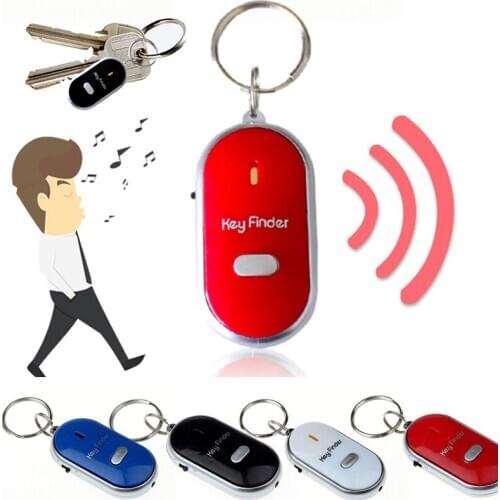 LED Light Torch Remote Sound Control Lost Key Fob Alarm Locator Keychain Whistle Finder Old Age Anti-lost Alarm 40MR29