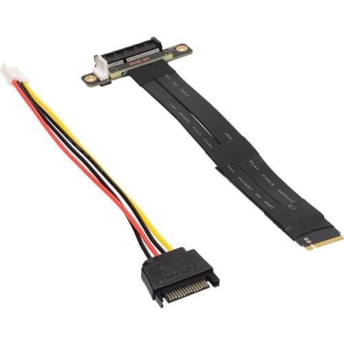 PCIe x4 3.0 Extension Cable With 4P Sata Power PCI Express 4x To M.2 M Key NVMe NGFF 2280 Riser Card Gen3 Extender Line 32G/Bps