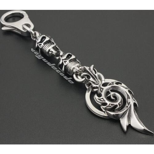 Unique Tribal Tattoo 316L Stainless Steel Mens Biker Rocker Keychain 4P016KC-3P3