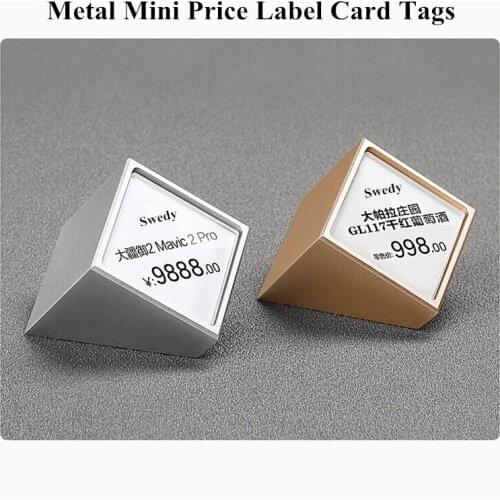 High Quality Aluminum Mini Price Name Card Tag Label Sign Display Holder Tag Stand Paper Ticket Holder Stand