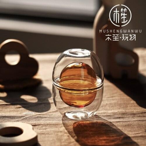 Japanese Egg Sheng Cup Heat-resistant High-Borosilicate Double-Shot Glass Cup Creative Kung Fu Tea Cup Egg Cup Tea