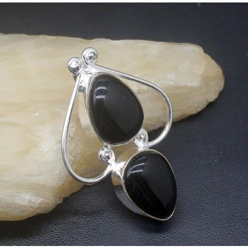 Gemstonefactory Jewelry Big Promotion 925 Silver Rare Stylish Unique Black Onyx Women Ladies Gifts Necklace Pendant 0666