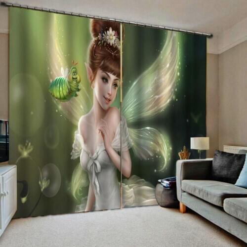 Photo Customized Living Room Curtains window Treatments Kitchen Door Decor Curtain Modern Angel decor Grils Room Drapes