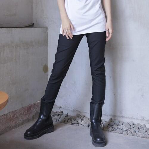 Ladies spring and autumn new classic dark simple slim small foot pants show thin pencil casual ladies pants
