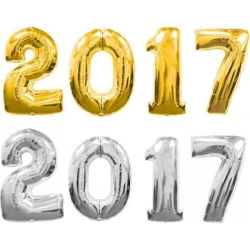 16 inch Gold Silver Number Balloon Aluminum Foil Helium Balloons for Birthday Valentines Day Wedding Party Supplies Decoration