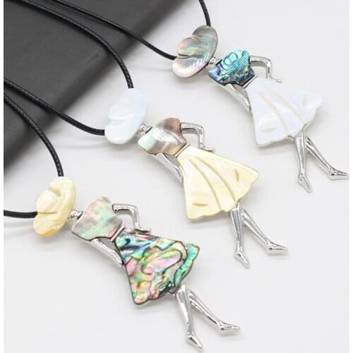 1pcs Natural Shell Beauty Shape Brooch Pendants Pins for DIY Jewelry Making Women Girl Charm Gift Size 30x80mm