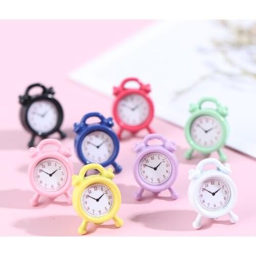 1 Pc Mini Doll House Clock Metal Alarm Clock Dollhouse Miniature Toy Room Accessories
