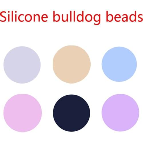 10PCS Mini Silicone Bulldog Beads DIY Dog Teething beads Accessories BPA Free Silicone Teether Toy