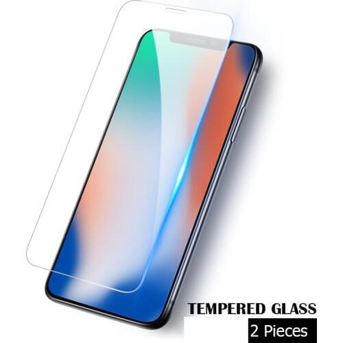 2 piece Screen Protector for Apple iPhone XR XS MAX X Tempered Glass Protective Film for iPhone 7 8 6S 6 Plus For iPhone SE 5S 5