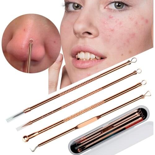 4pcs Acne Blackhead Removal Needles Pimple Acne Extractor Black Head Pore Cleaner Deep Cleansing Tool Skin Care Beauty Products