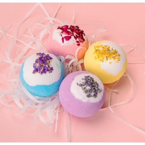 4PCS/Set Bath Bomb Gift Set for Women, 100g Aromatherapy Bath Bombs with Sea Salt, Plant Extracts, Spa Relaxing Bubble Bath Bomb