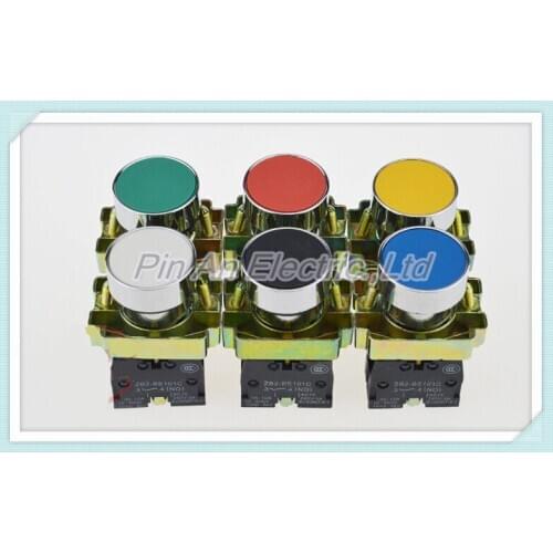 5pcs/Lot XB2-BA42 Red Self-reset Momentary Flush Pushbutton 1NC Flat Push Button Switch Replace Telemecanique