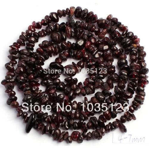 High Quality Natural 4-7mm Garnet Freeform Gravel Necklace Bracelet Jewelry DIY Gems Loose Beads Strand 34 Inch w550