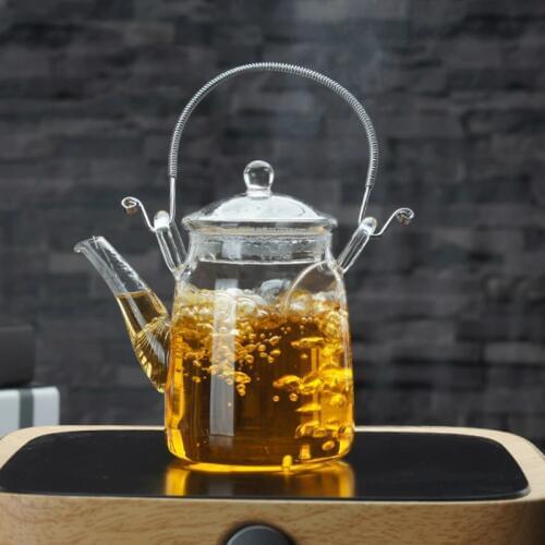 350ml transparent glass teapot, beamed tea pot, heat-resistant glass kungfu tea set, Japanese style glass pot, teahouse tea set