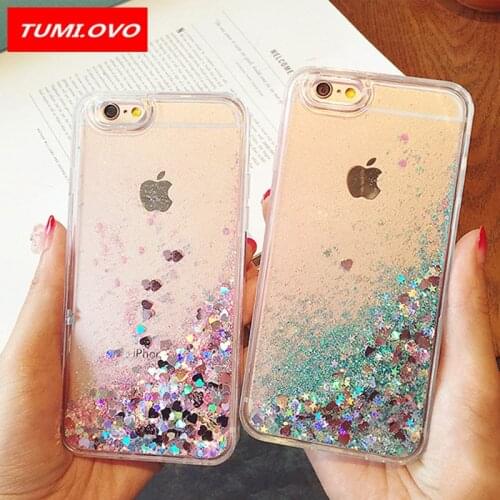 Fashion Glitter Love Heart Stars Dynamic Liquid Quicksand Soft TPU Phone Back Cover Case For iPhone 10 X 8 7 6 6S Plus 5 5S 5SE