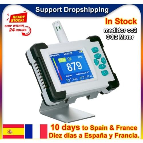 CO2 Meter Carbon Dioxide Detector with Rechargeable Battery Tester for Carbon Dioxide Air Quality Monitor medidor co2 with Case