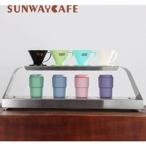 Stainless Steel 4 Hole Coffee Filter Cup Holder Drip Filter Paper Filter Set Coffee Stable Rack Espresso Barista Accessories