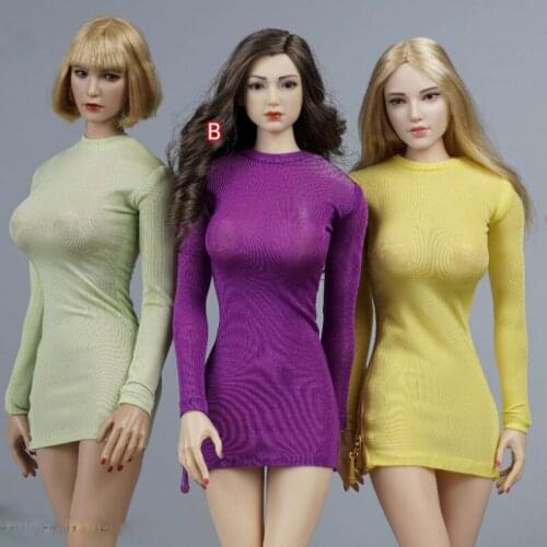 Estartek 1/6 Elastic Side Zipper Tight Skirt for 12inch Action Figure DIY