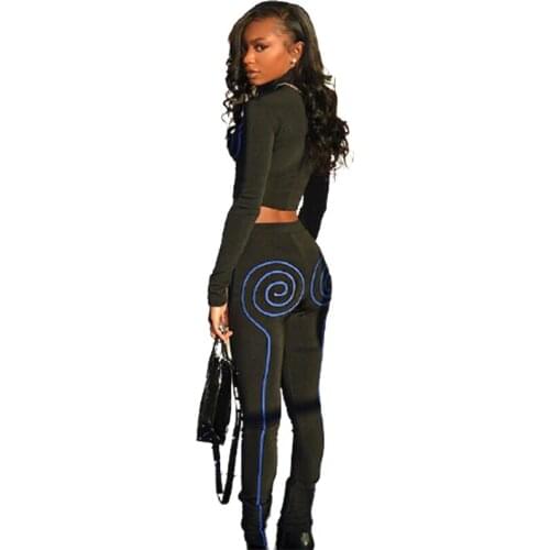 FiiShiMi Power Winter 2020 new womens wear embroidered slim body lifting hip breathable leisure sports womens suit