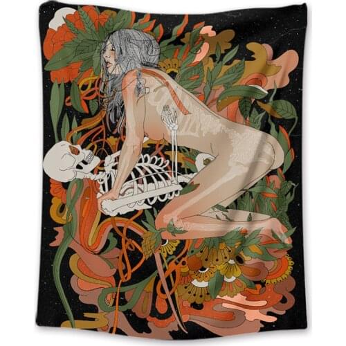 Tapices home decor psychedelic tapestry bedroom decoration witch tapestry trippy wall fabric