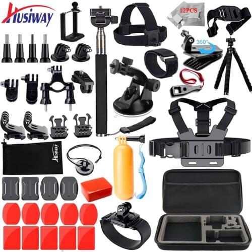 Husiway for Gopro accessories set for go pro hero 6 5 4 3 kit for xiaoyi 4k SJCAM EKEN and other sports action cameras 12A
