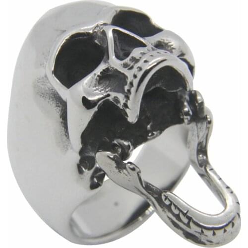 Open Mouth Willie G Skull Ring 316L Stainless Steel Fashion Jewellery Punk Biker Ghost Demon Ring For Man Size 7-13