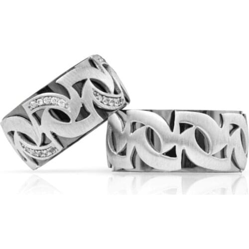 SILVERFONI 925 Sterling Real Silver Wedding Rings Set For Men And Women Jewelry Hand Made Anniversary Gift New Season Boomerang