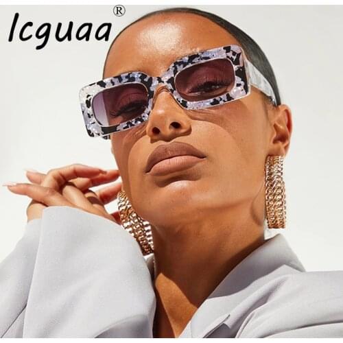 Square Sunglasses Women 2021 Fashion Retro Gradient Sun Glasses Men Blue Big Frame Glasses Vintage Eyewear UV400