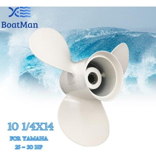 Boat Propeller 10 1/4x14 For Yamaha Outboard Motor 20HP 25HP F25HP 4-Stroke 30HP Aluminum 10 Tooth Spline Engine Part
