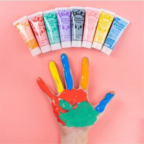 Washable Watercolor Paints Childrens Finger Paints Graffiti Painting 8 Colors Art Set 180ml Drawing Art Supplies Gift