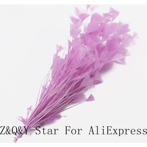 Natural turkey torn flat hair dyed purple made into 30-35CM wire flower DIY craft performance costume feather