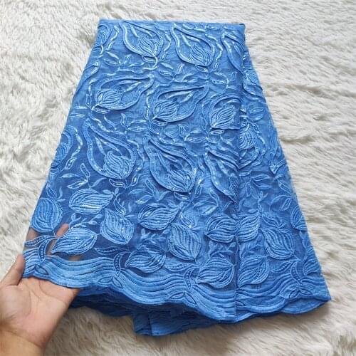Nigeria Guipure Cord Lace Fabric Swiss Voile Lace African Embroidery French Tulle With Stones Lace Fabric For Party Dress jl062