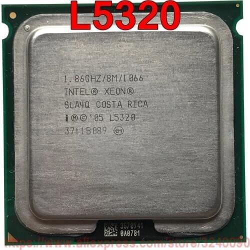 Original Intel CPU Xeon L5320 Processor 1.86GHz/8M/1066MHz 50W Quad-Core Socket 771 free shipping speedy ship out