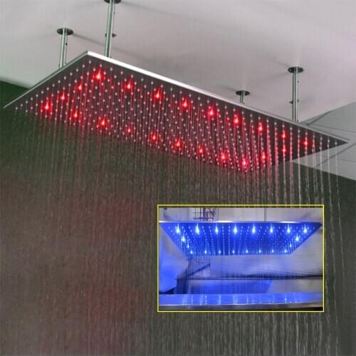 Rectangle douchekop 800*600mm LED Rainfall Shower Over-head Large Shower Heads Ceiling Mounted Bathroom Accessories Saving Water