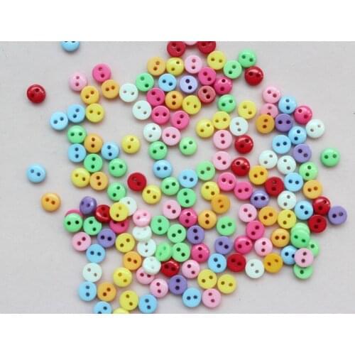 2000pcs Variety Colors 6mm Sweet resin Tiny sewing Buttons Set round wholesale free shipping miniature resin buttons