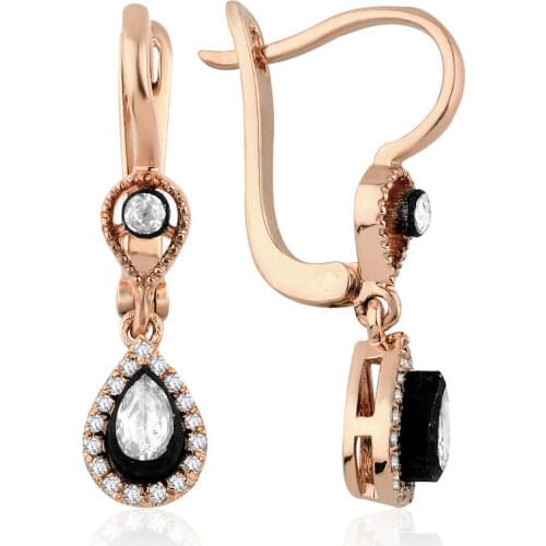 Symbol Gold 0.50 Carat Diamond Earring Piece Jewelry Rope Chain Charm Earring Jacket Bead Figure For Women