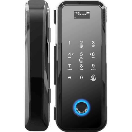 Smart Fingerprint Glass Door Lock Security Biometric Keyless Electric Lock Easy Install Code RFID Card Remote Mobile APP Unlock