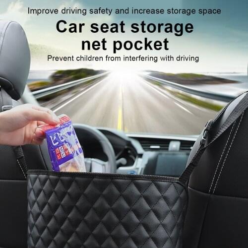 Universal Pu Leather Car Handbag Holder Interior Auto Seat Middle Box Seat Hanger Storage Bag Hanging Car Storage Pocket Handbag