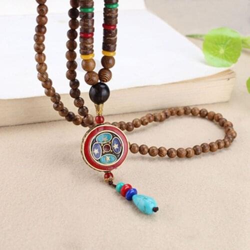 Vintage Ethnic Style Fish Elephant Wood beaded Stone Pendants & Necklaces Statement Nepal Necklace Women Men Jewelry