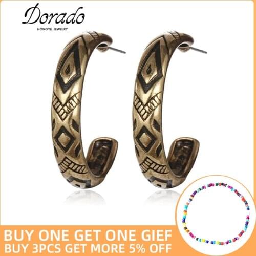 Vintage Carving Stud Earrings For Women Irregular Retro New Alloy Female Earring Fashion Ear Jewelry Brincos