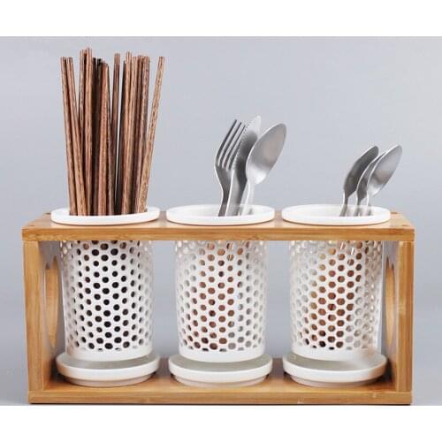 NEWYEARNEW Ceramic Cutlery Storage Basket Chopsticks Restaurant Kitchen Tools Holder Box Wedding Gifts