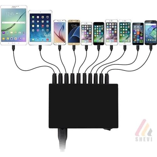 Cargador multiple usb carga rapid Adapter Intelligent USB Desktop Charge Movil Fast charging 10 Port Multi Mobile Device Charger