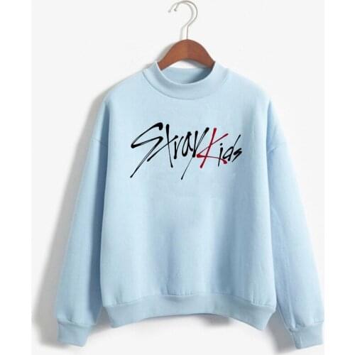 Haajuku Long Sleeve Jumper Tops Women Crewneck Fleece Warm Sweatshirt Coats Stray Kids I Am Who Hoodies Cute