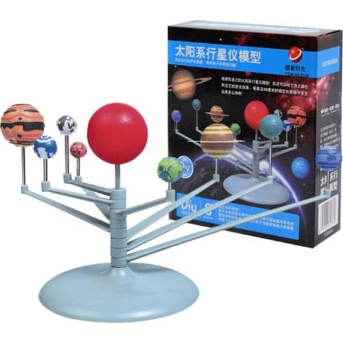 1 Set Nine Planets Model Science Diy Assembly Parent-Child Interactive Planetarium Toy Child Intelligence Development GXMB