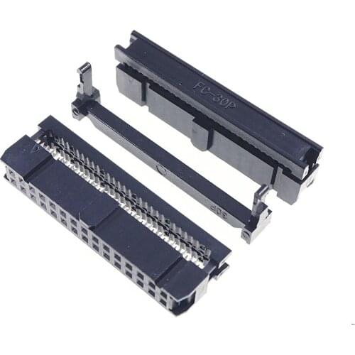10 Pcs 0.100" 2.54mm 30 Pin dual Row IDC Connector Rectangular Female Socket Receptacle Ribbon Cable FC-30