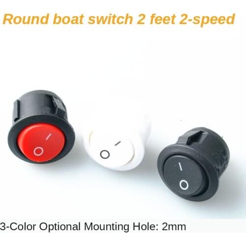 10Pcs 20mm Diameter Small Round Boat Rocker Switches Black Mini Round Black White Red 2 Pin ON-OFF Rocker Switch