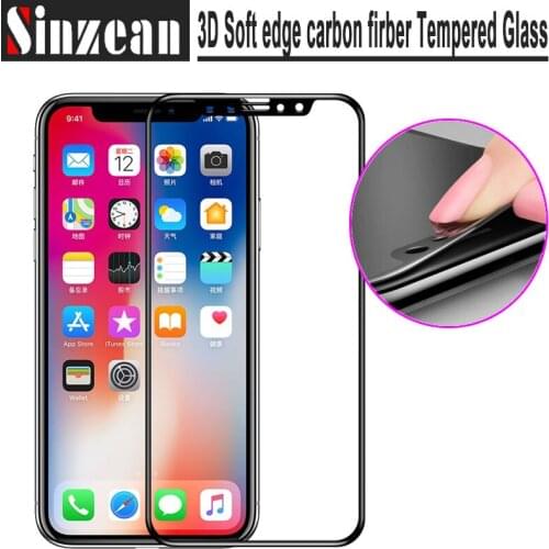 100pcs 3D Curved Soft Edge Carbon Fiber Tempered Glass Screen Protector For iPhone 11 Pro/XR/XS MAX Carbon fiber tempered glass